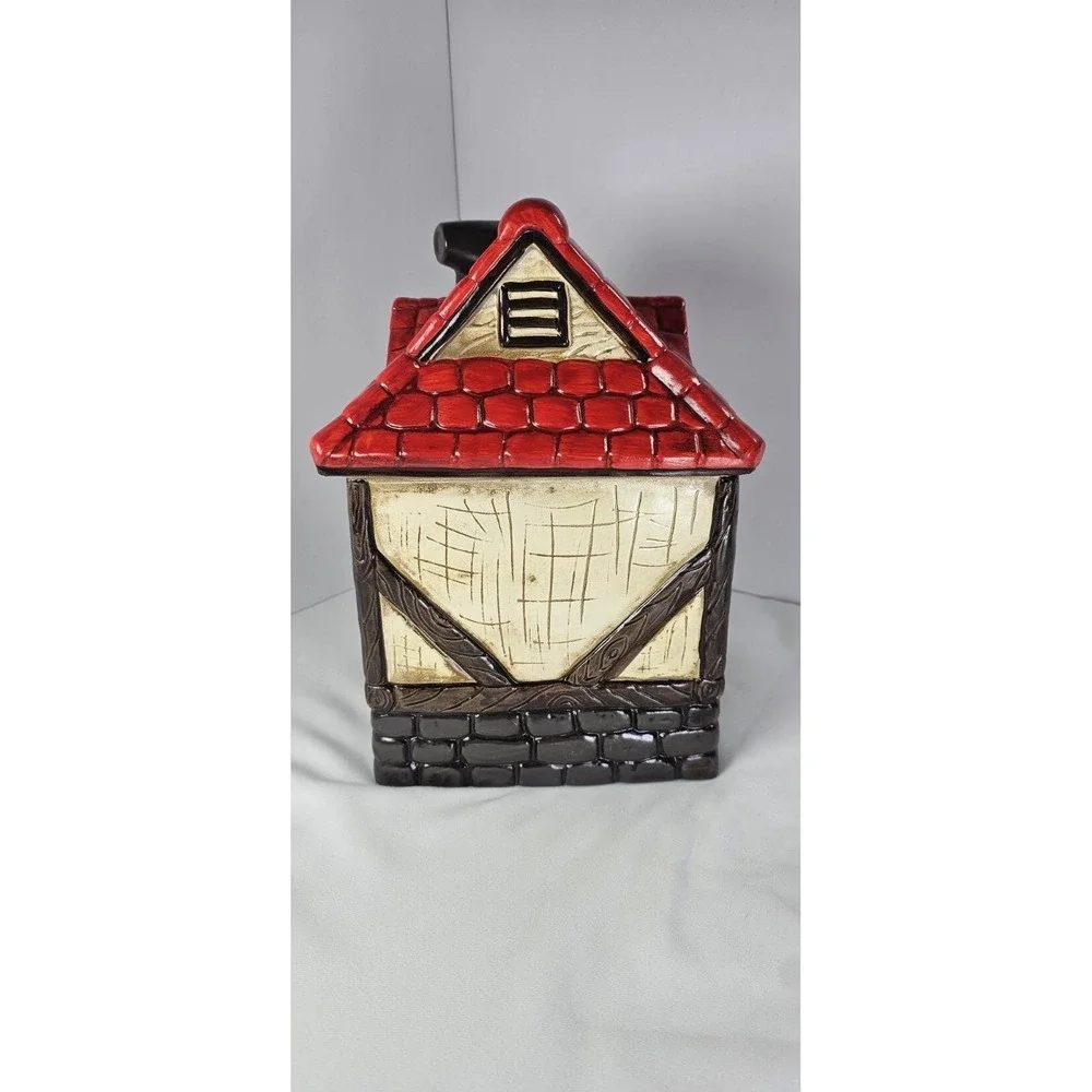 Vintage Cottage‎ House Cookie Jar with Boy & Girl Cookie Jar made in Japan NOS